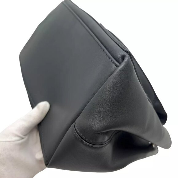 BALENCIAGA Navy Cabas Hand Bag Gray Leather - Picture 7 of 12